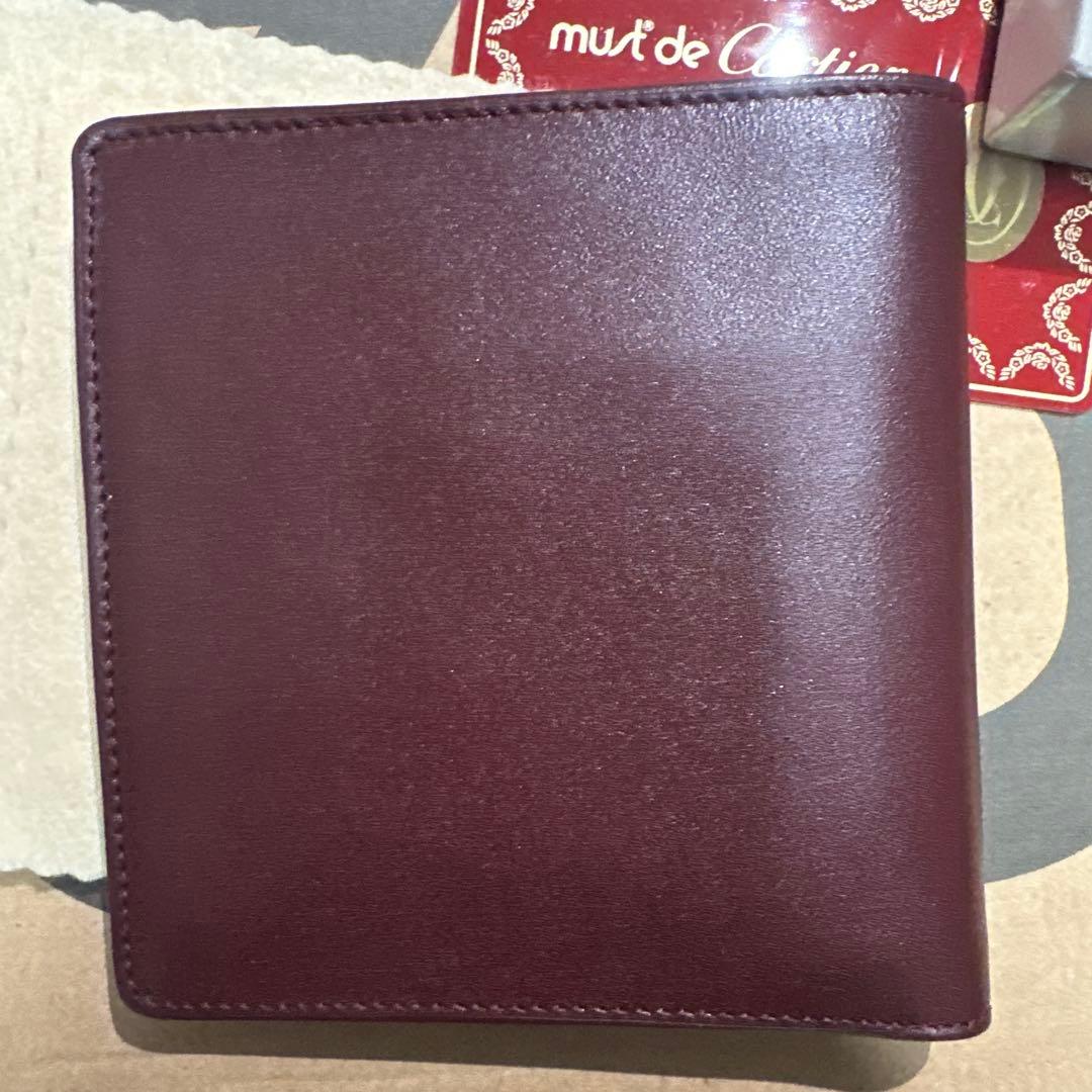 must de Cartier 二つ折り財布 ボルドー