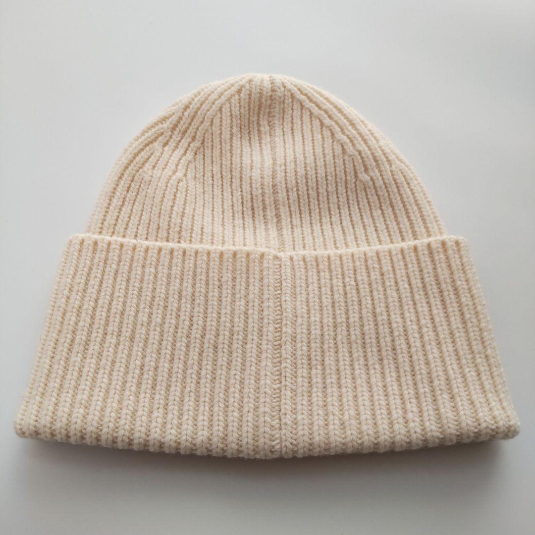 美品 ルイヴィトン 国内正規品 ニットキャップ ビーニー LVロゴ パッチ 白