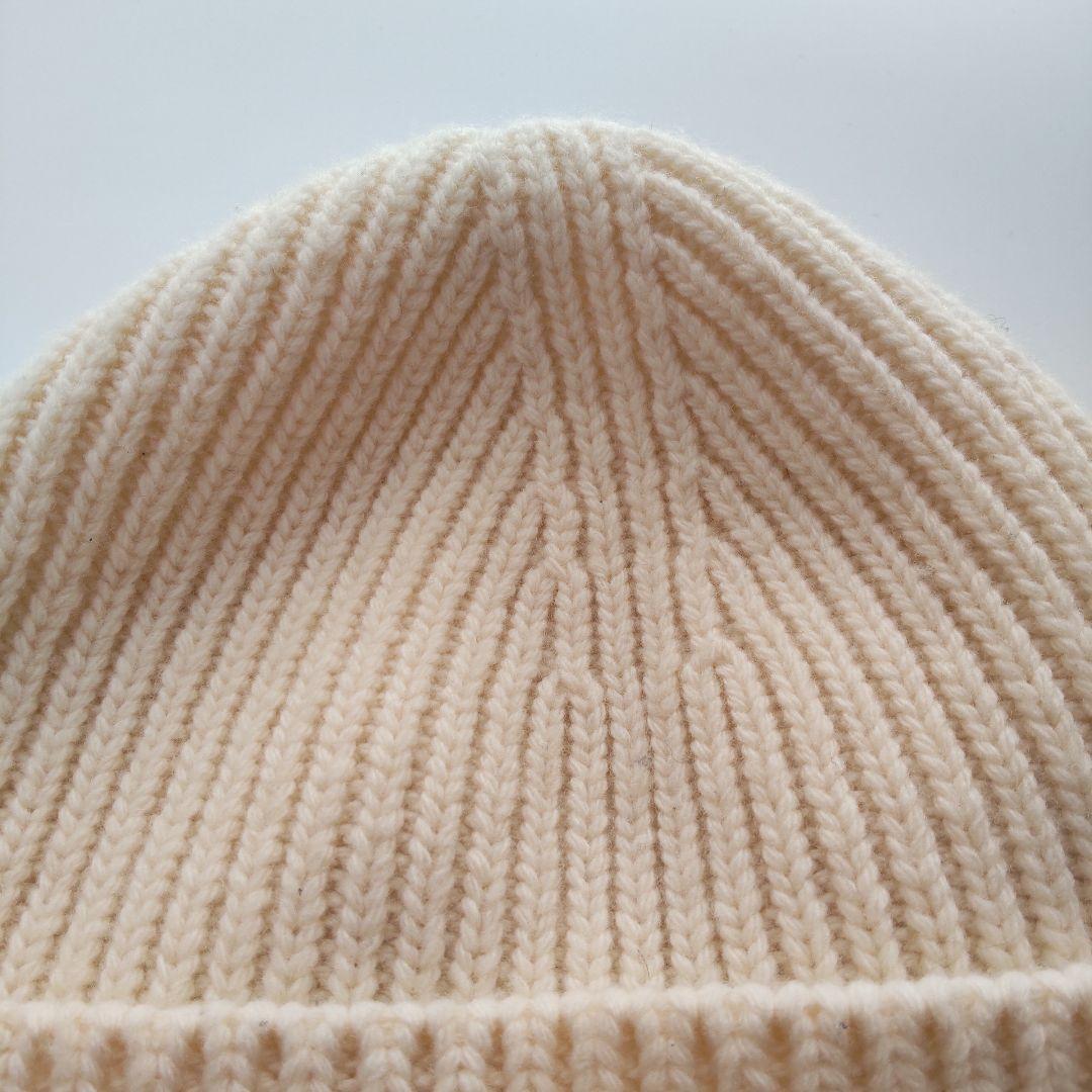 美品 ルイヴィトン 国内正規品 ニットキャップ ビーニー LVロゴ パッチ 白