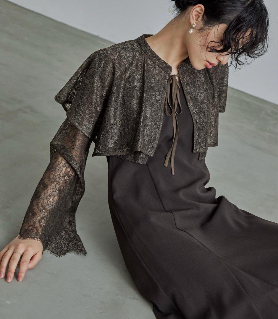 【美品】ANDRESD レイヤードケープドレス M