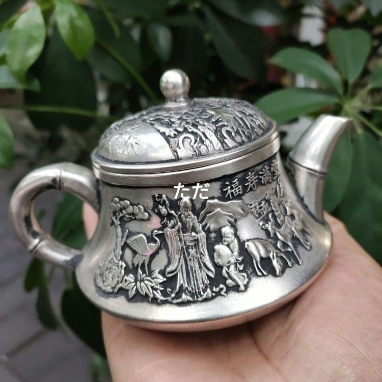 銅器 福寿満堂徳利 茶壺 茶道具 煎茶器 工芸品 置物