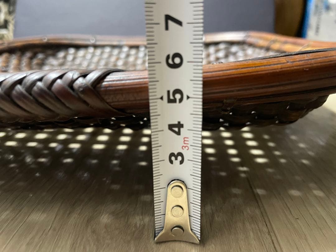 アンティーク 花籠／古道具 花器／竹籠 バスケット（山葡萄系素材？） 伝統工芸