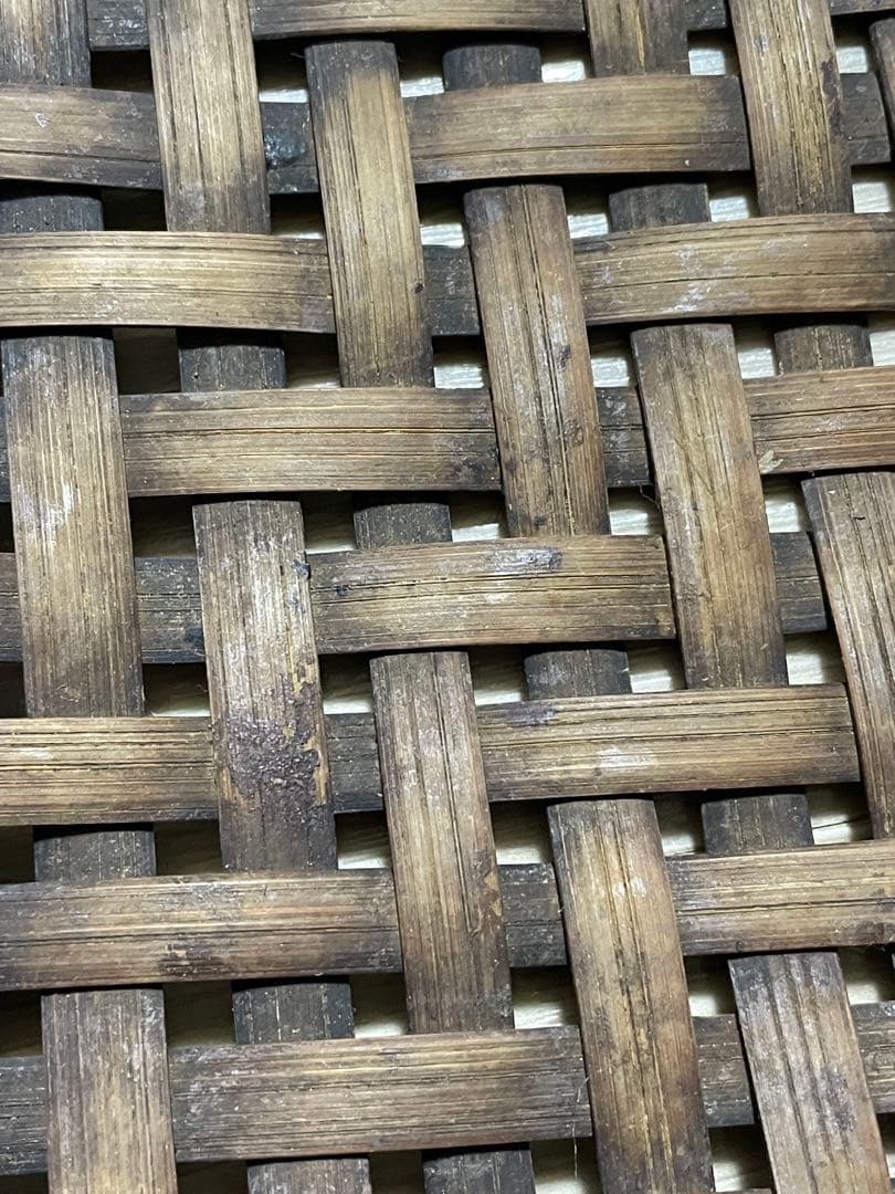 アンティーク 花籠／古道具 花器／竹籠 バスケット（山葡萄系素材？） 伝統工芸