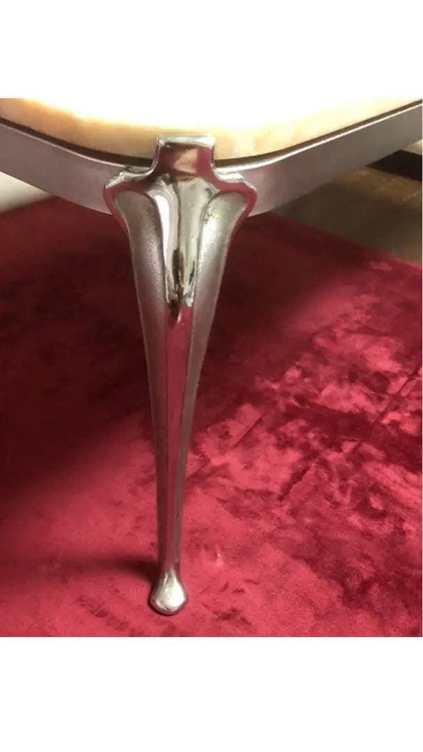 超希少♦️オールドマルニ♦️高級大理石　シルバー枠♦️猫脚アンティークテーブル♦️送料込