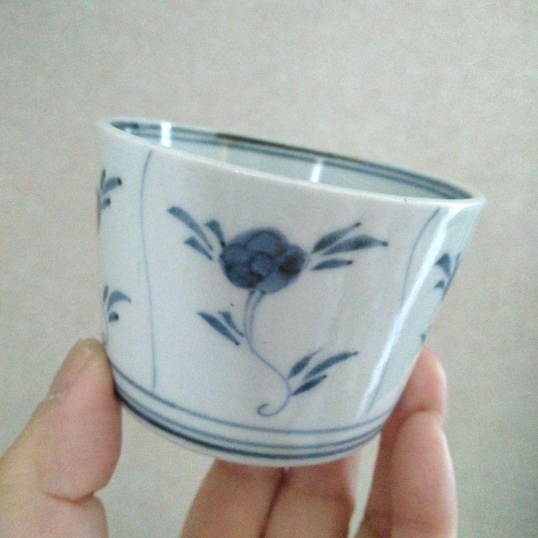 古伊万里染付花文猪口江戸時代