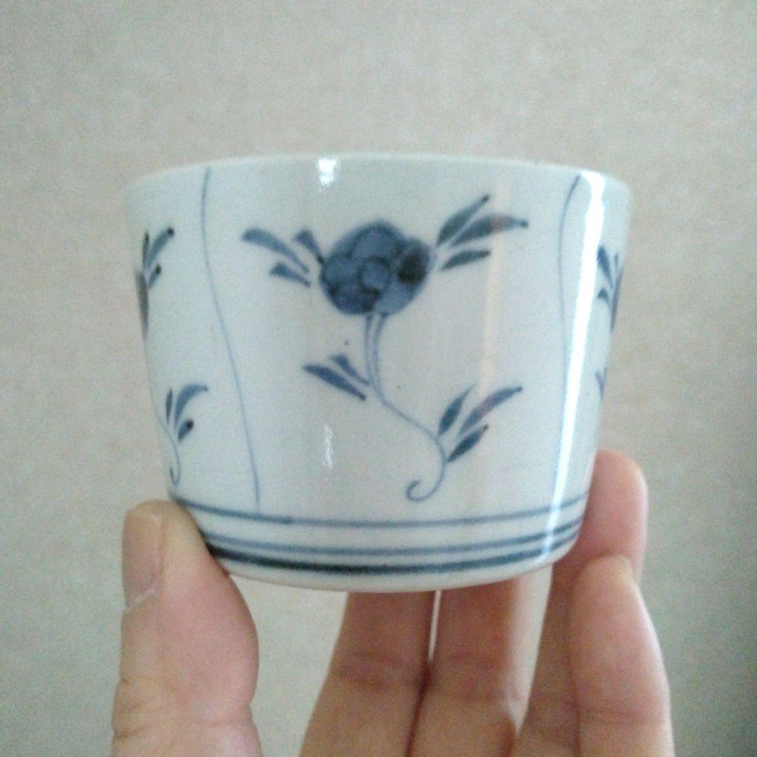 古伊万里染付花文猪口江戸時代