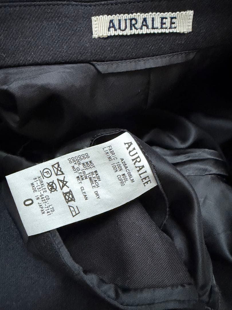 オーラリー25AW LIGHT MELTON CHESTERFIELD COAT