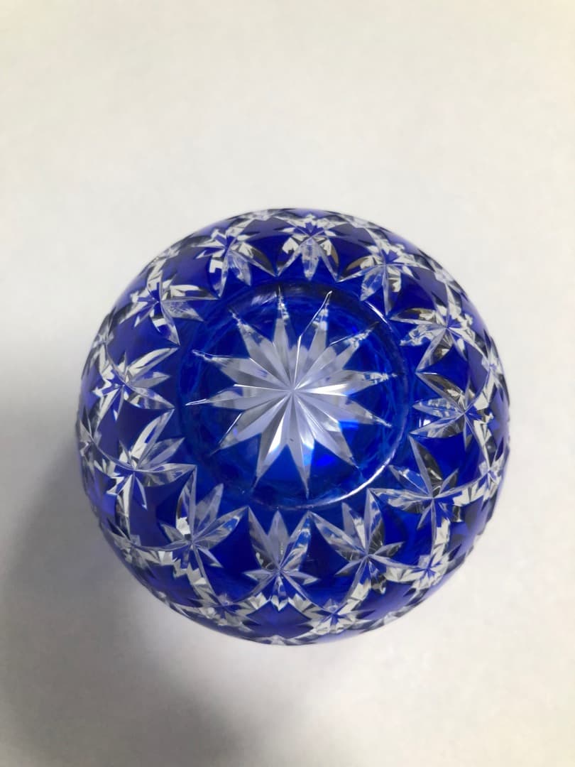 江戸切子丸型花瓶　クリスタル一輪挿し　ボヘミア小鉢　3点セット