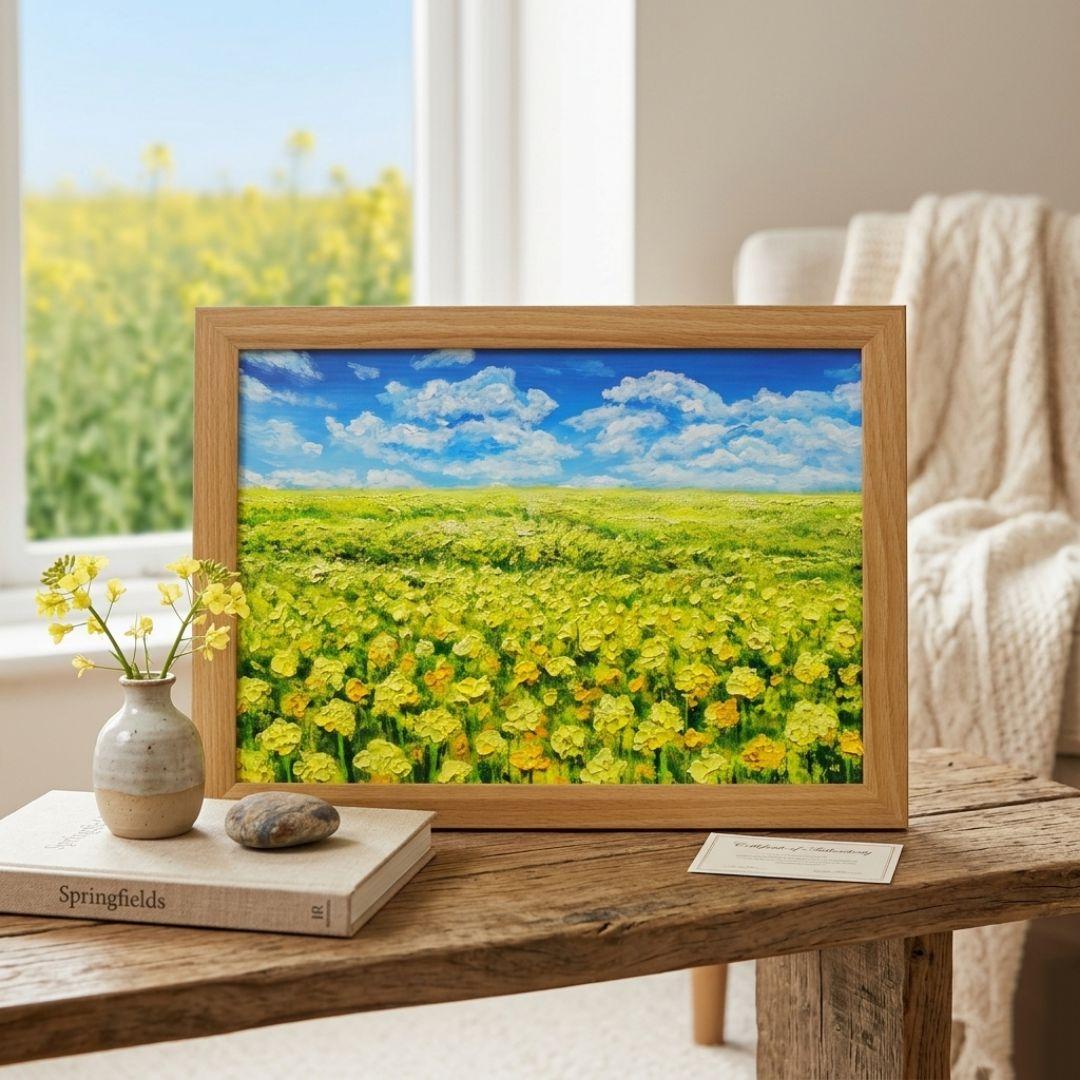 油絵 油彩 油彩画 絵 絵画【菜の花の丘】