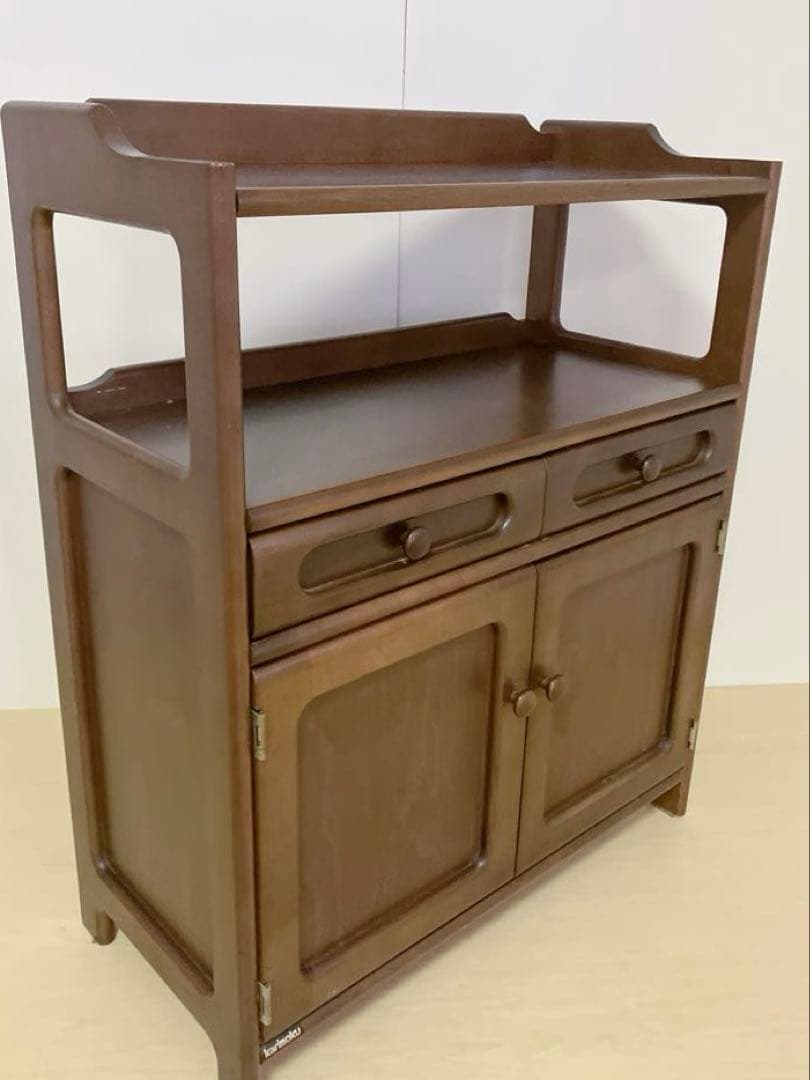 Karimoku カリモク 木製 電話台、FAX台　キャビネット飾り棚 収納　②