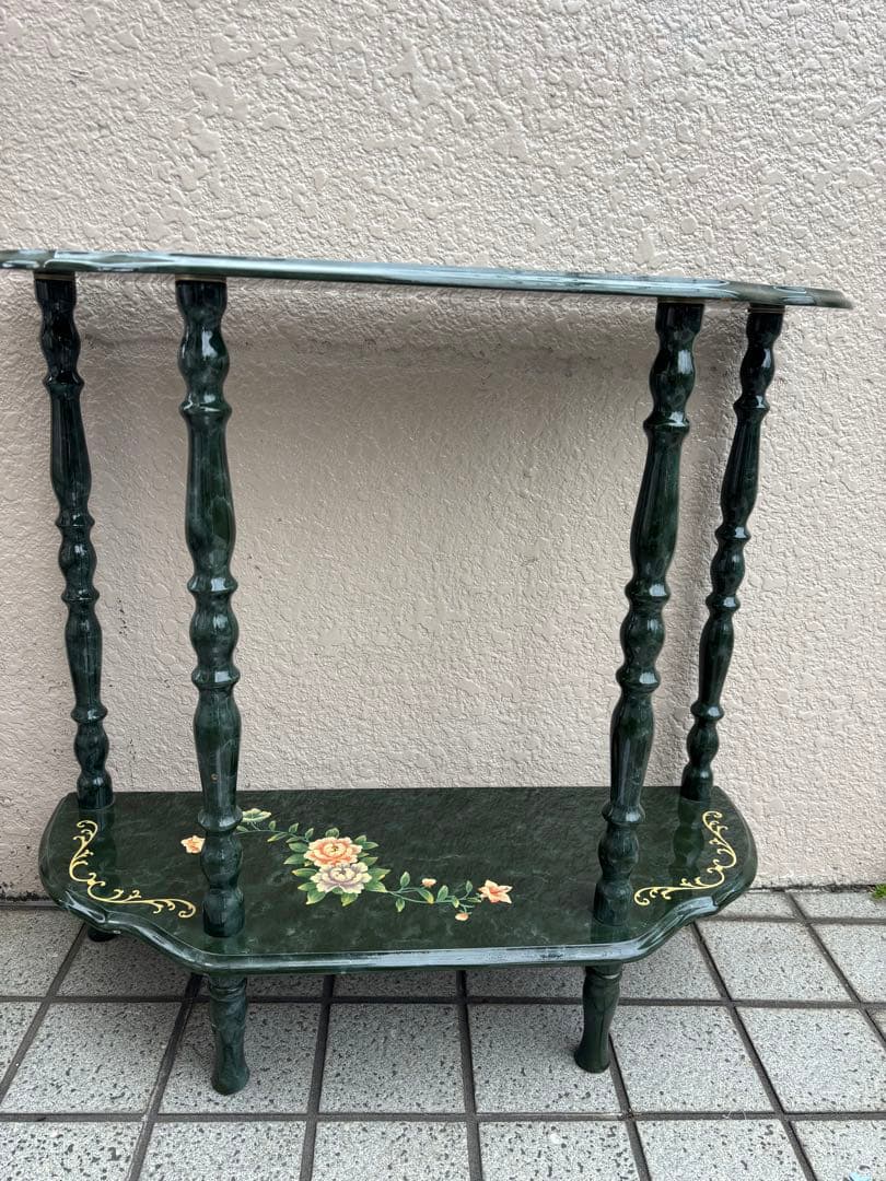 花柄コンソール　テーブル　台　アンティーク家具