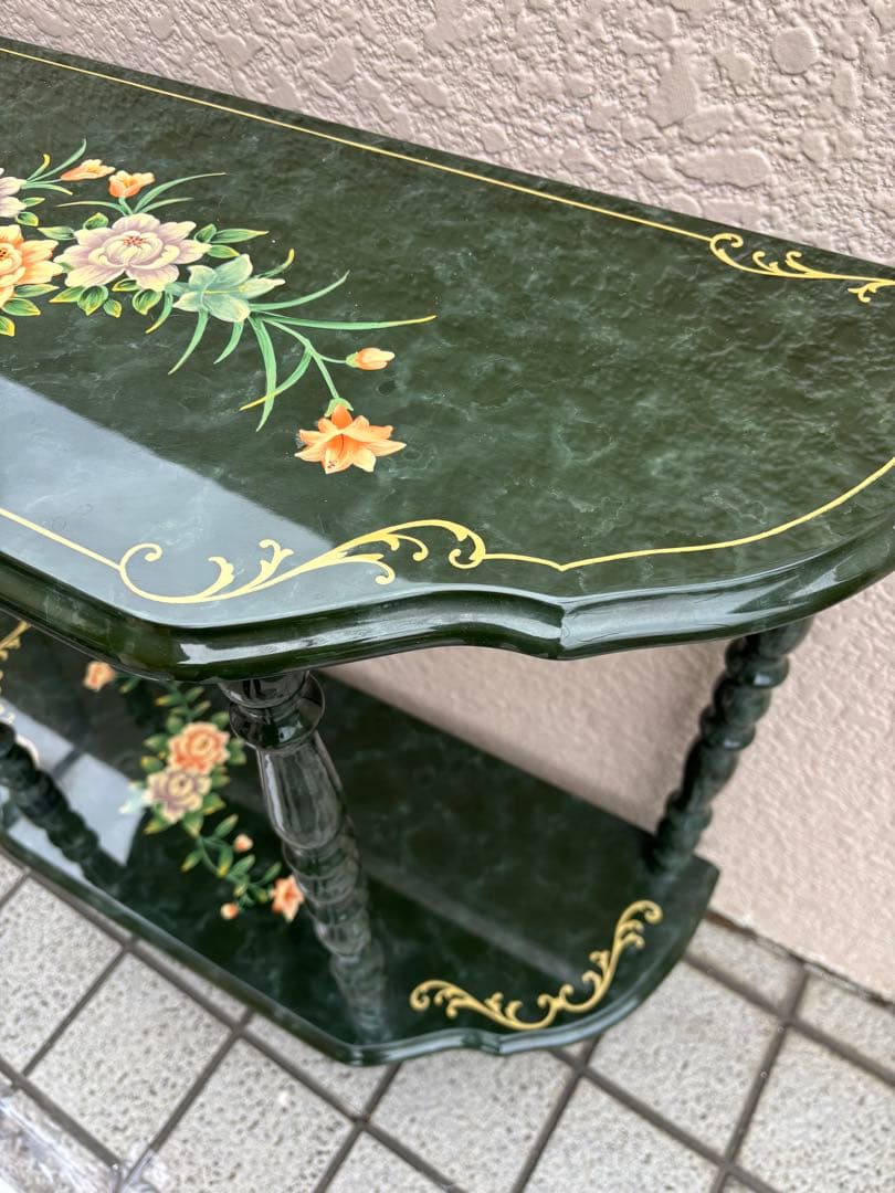 花柄コンソール　テーブル　台　アンティーク家具