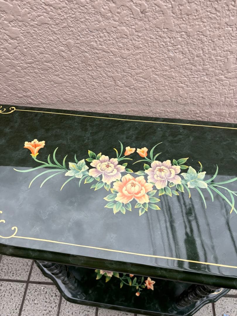花柄コンソール　テーブル　台　アンティーク家具