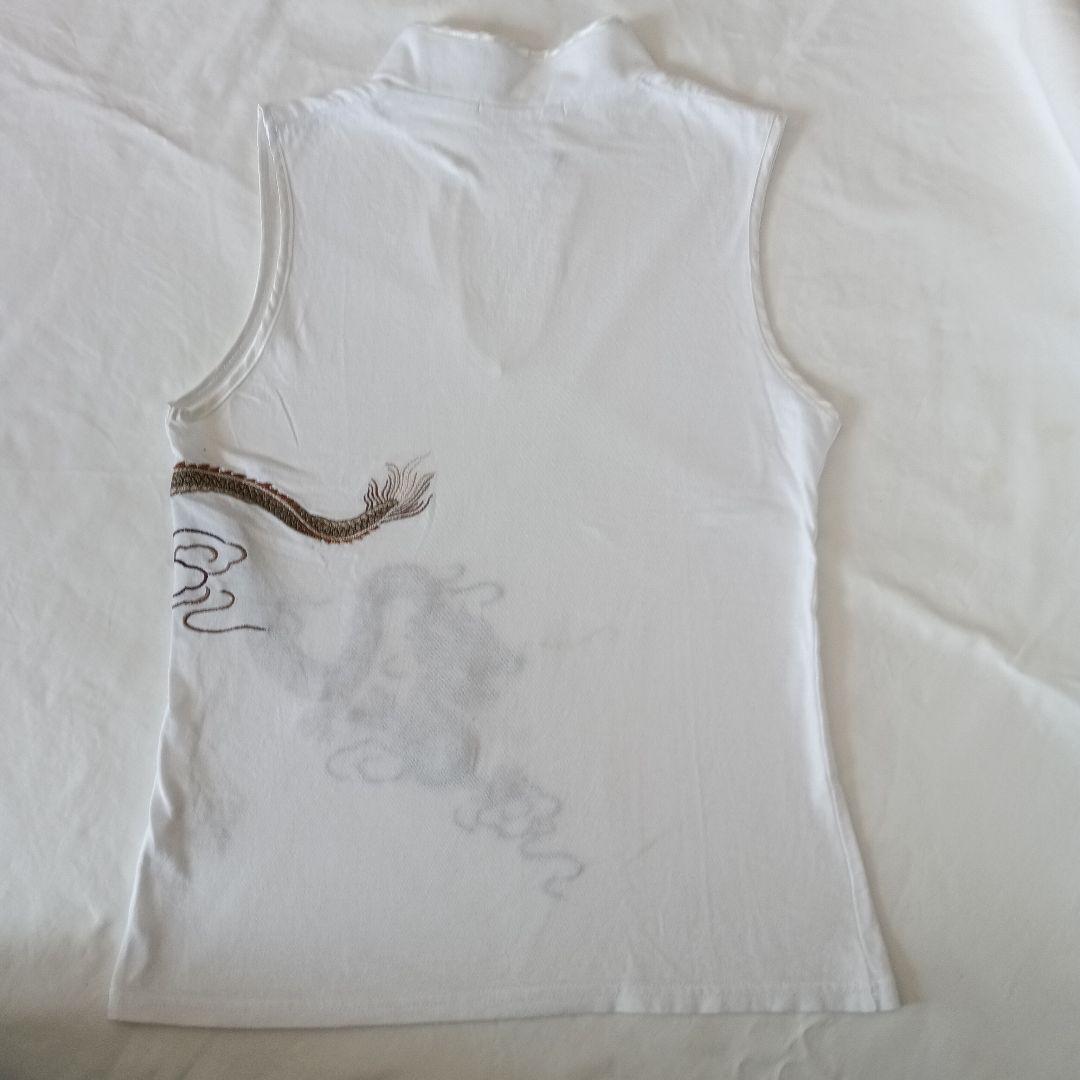 VIVIENNE TAM ドラゴン刺繍 ノースリーブトップス ホワイト サイズ0
