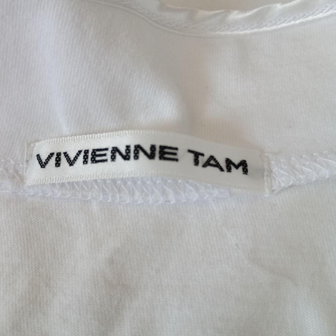 VIVIENNE TAM ドラゴン刺繍 ノースリーブトップス ホワイト サイズ0
