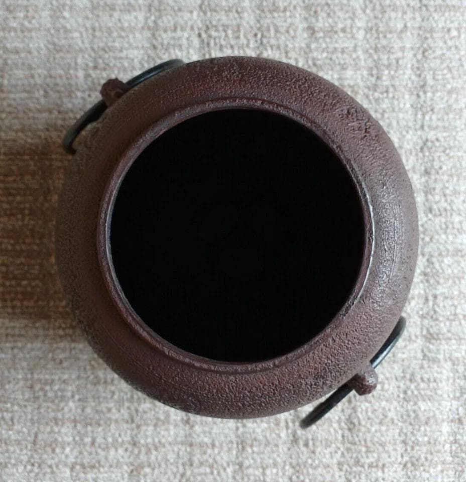 アンティーク　茶釜　鋳鉄釜　佐藤淨清 作　工芸品