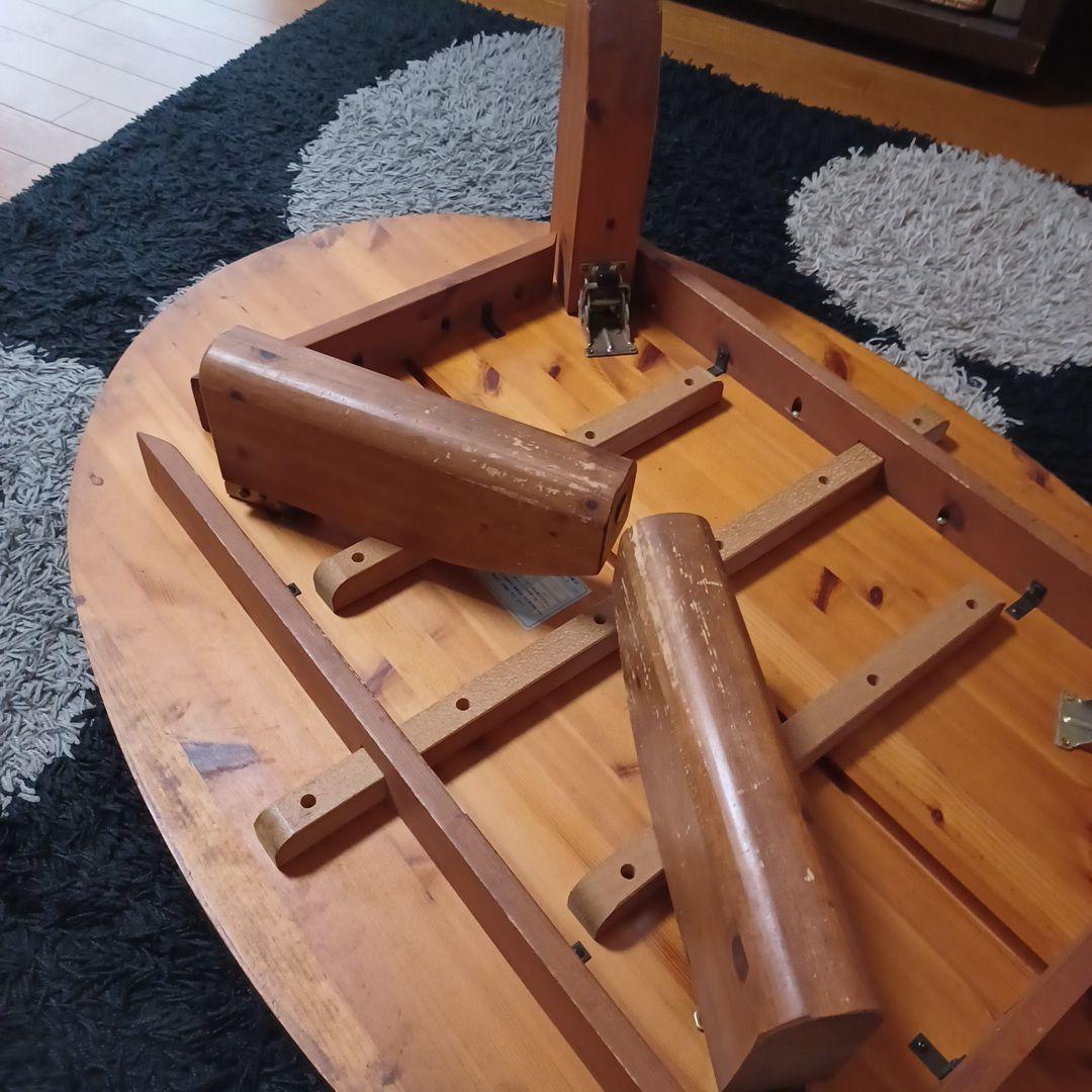 木製楕円形座卓 1200x800x350mm