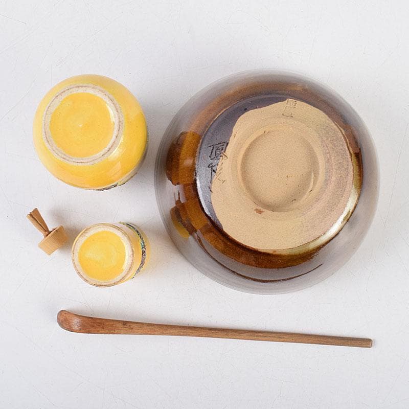 茶道具　桑茶箱　黄交趾　振出　巾筒など　九点　一式　M　R9337