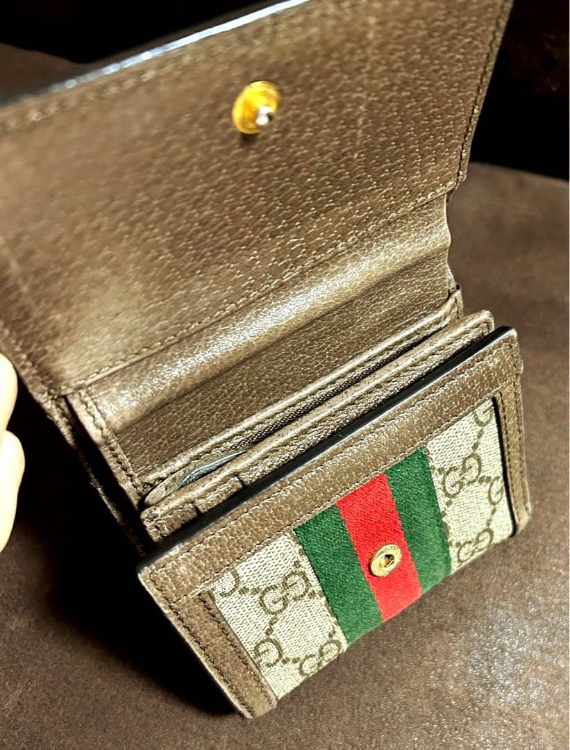 GUCCI グッチ オフディア シェリーライン GGウォレット 折財布 ベージュ