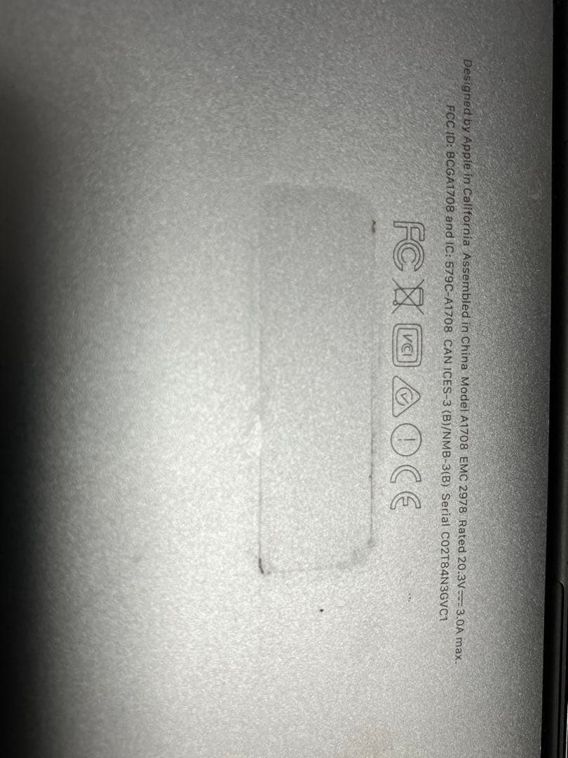 MacBook Pro 13インチ A1708 256GB