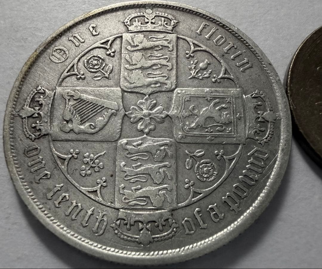 イ*レ様 1886年英国ヴィクトリア女王 ゴシックフローリン銀貨(mdccclx