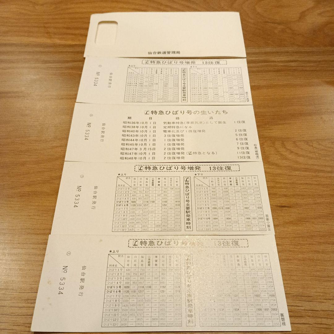新品未使用特急ひばり号増発記念入場券