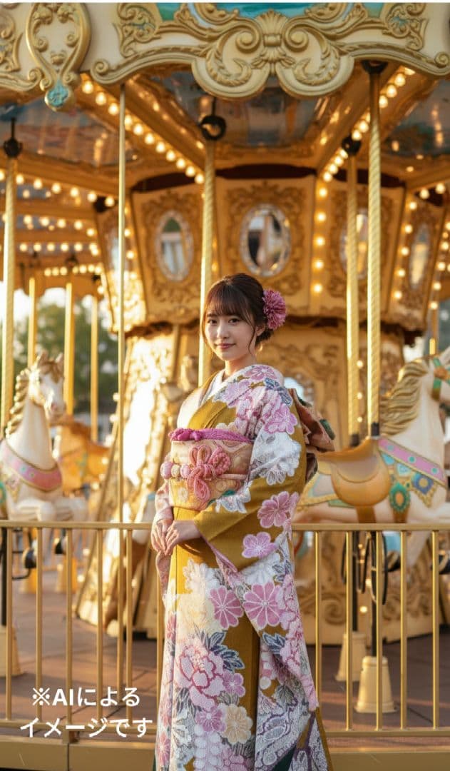 ちょこ様399.ラプンツェルみたい　振袖7点セット　正絹　フルセット　成人式