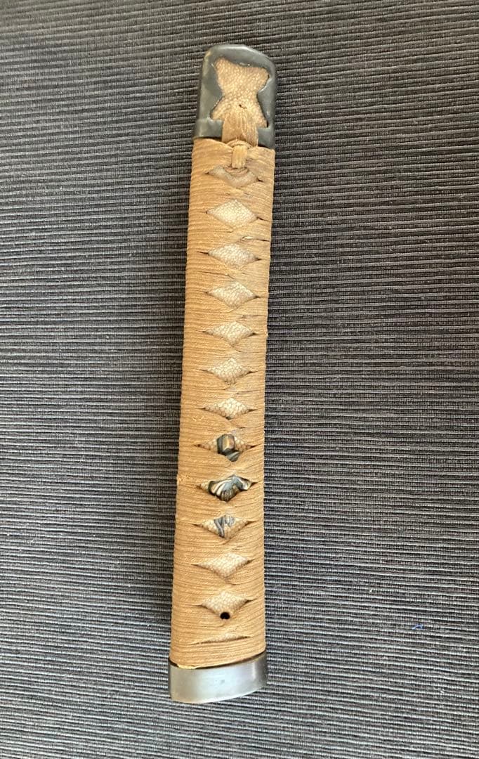 刀装具　大刀柄前　半太刀拵え　弓道具の図目貫　一重ハバキ　幕末拵え