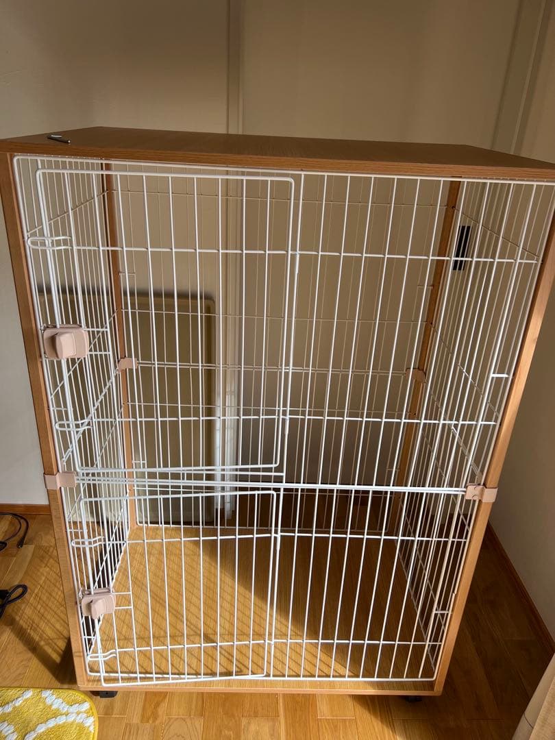 Purlove キャットケージ 2段 木製フレーム