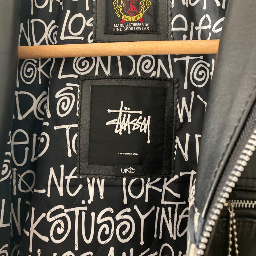 Lサイズ⭐︎schott✖️stussy シングルライダースジャケット