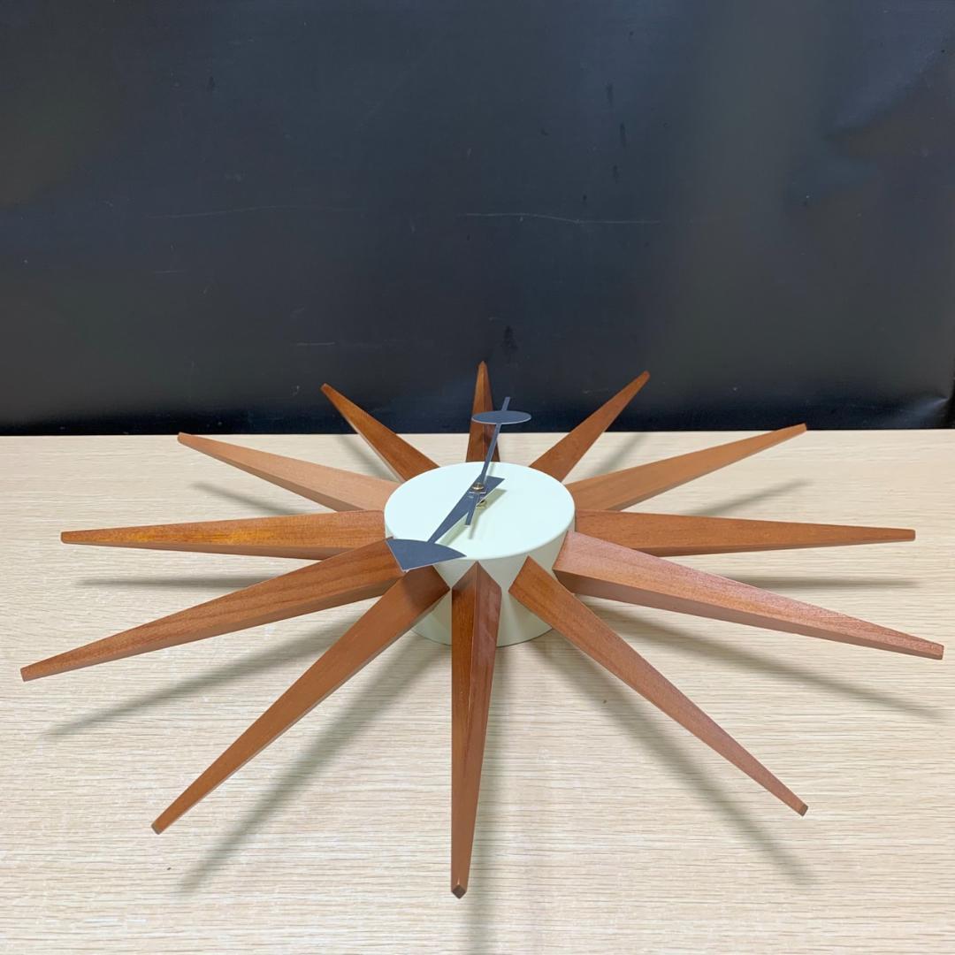 ★ジョージネルソン サンバーストクロック　ウォールナット　ブラウン