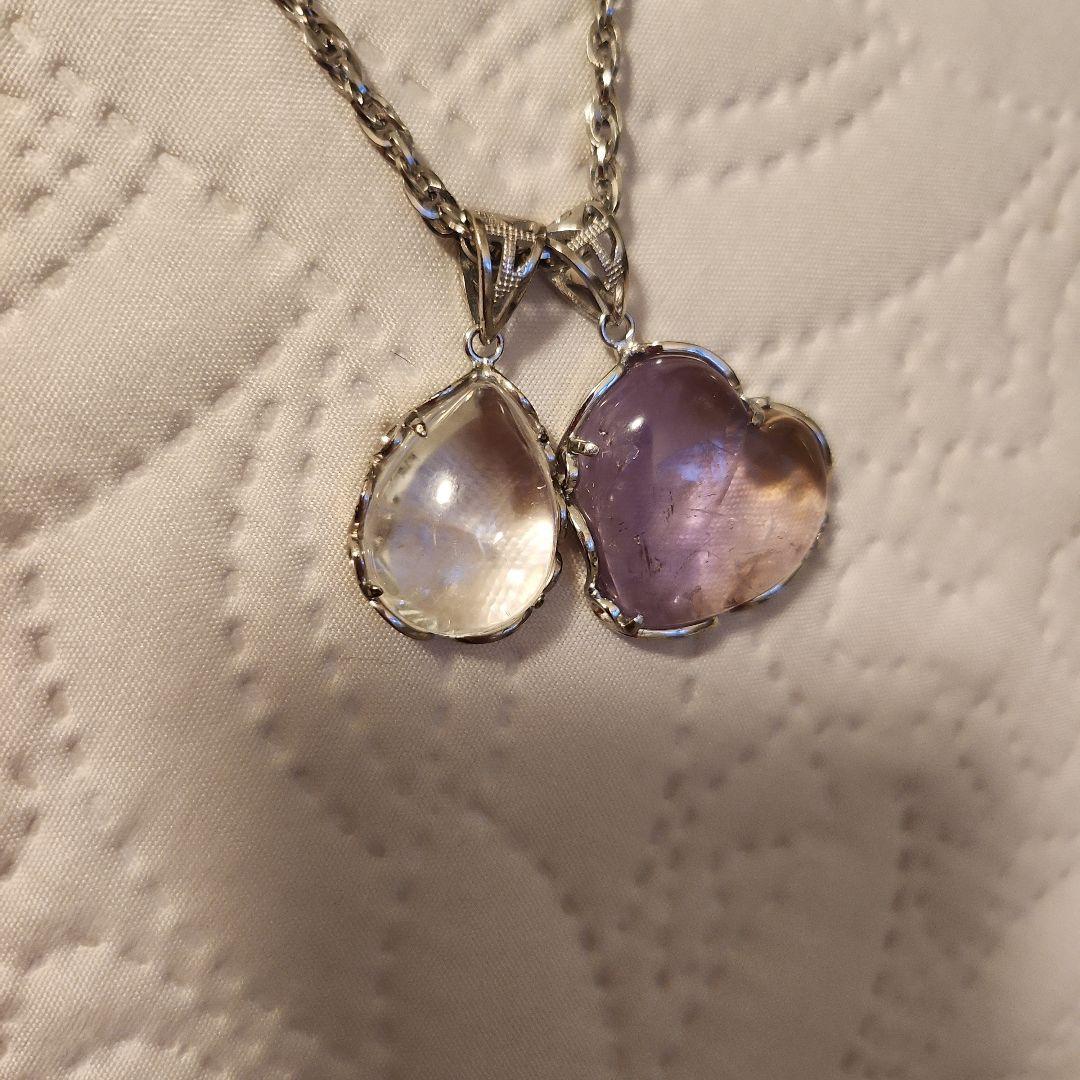 天然石 アメトリンとアイリスペンダントトップ