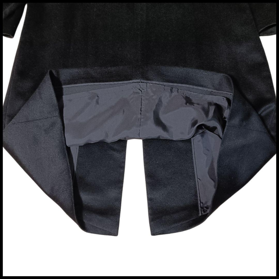 極美品 【大きいサイズ】 カシミヤ100％ チェスターコート 黒 ファー付 XL