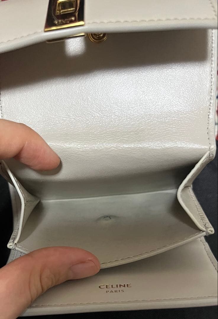 CELINE ホワイト 三つ折り財布