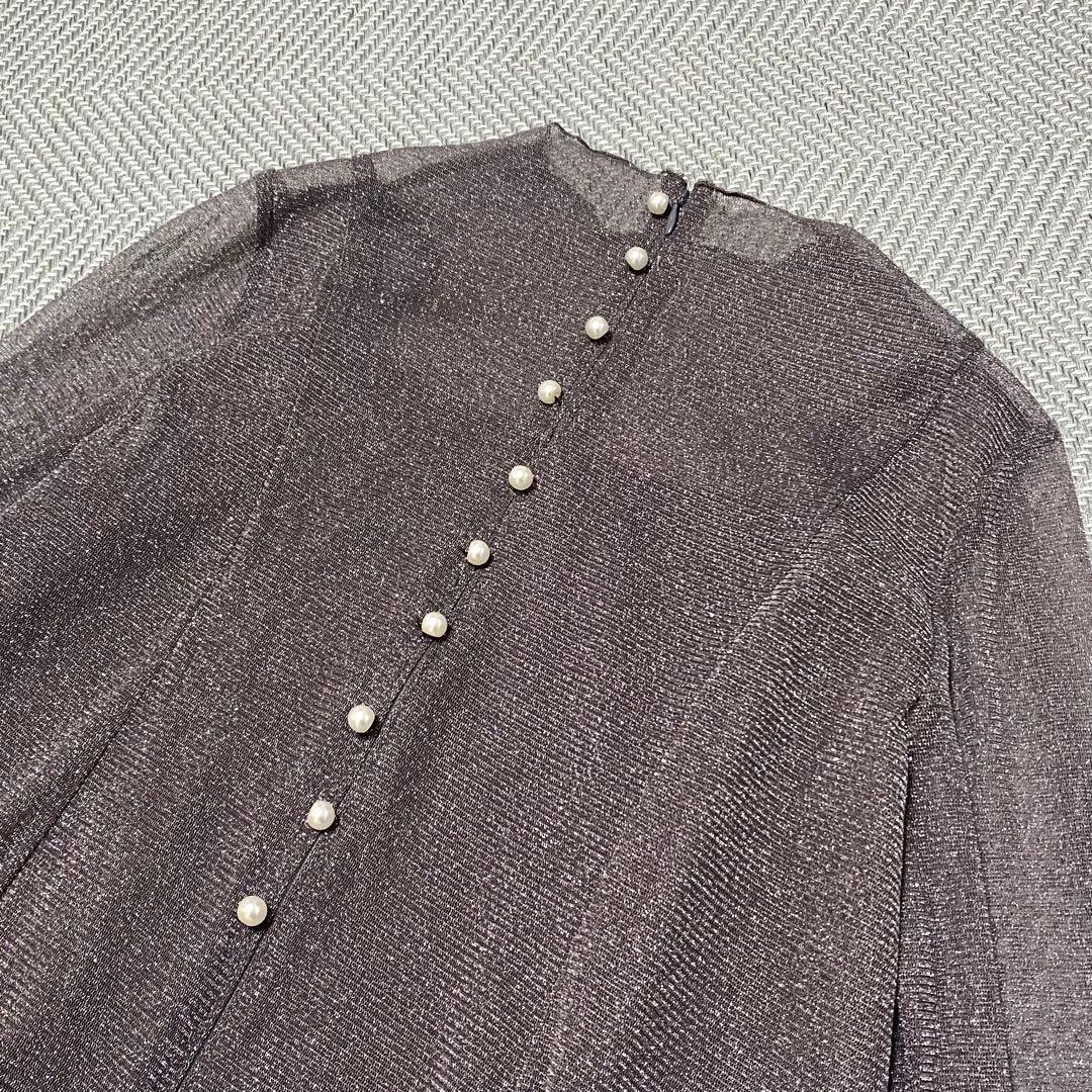 az 様RUIRUE BOUTIQUE ラメチュールメロウ ワンピース　チャコー