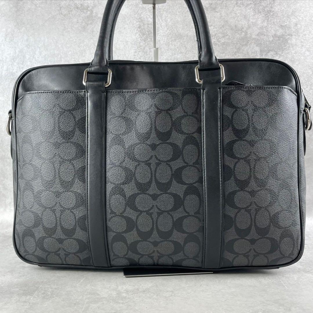 ✨美品✨コーチ　ビジネスバッグ　2way シグネチャー　クロスボディ　ブラック