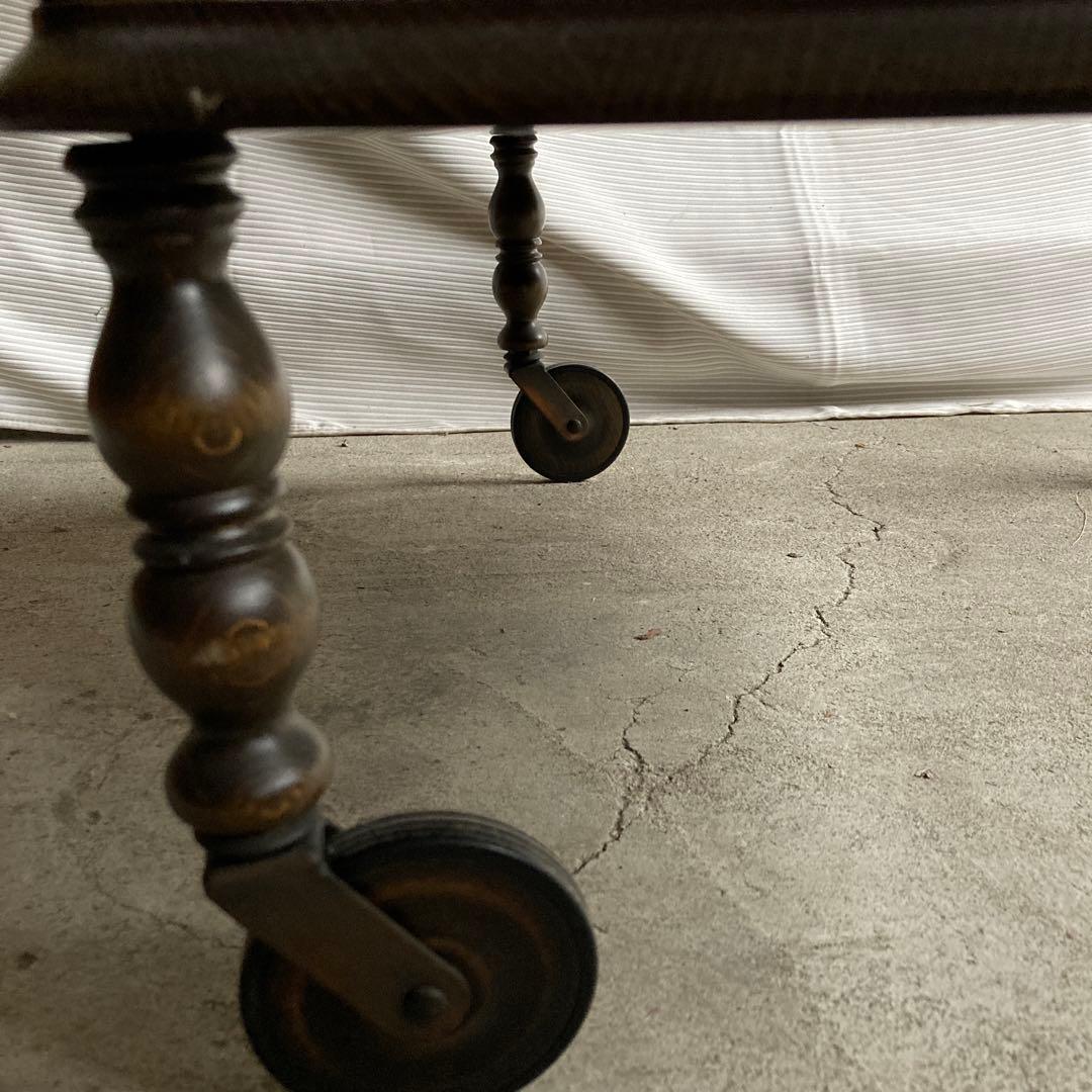 古道具　木製トロリーワゴン