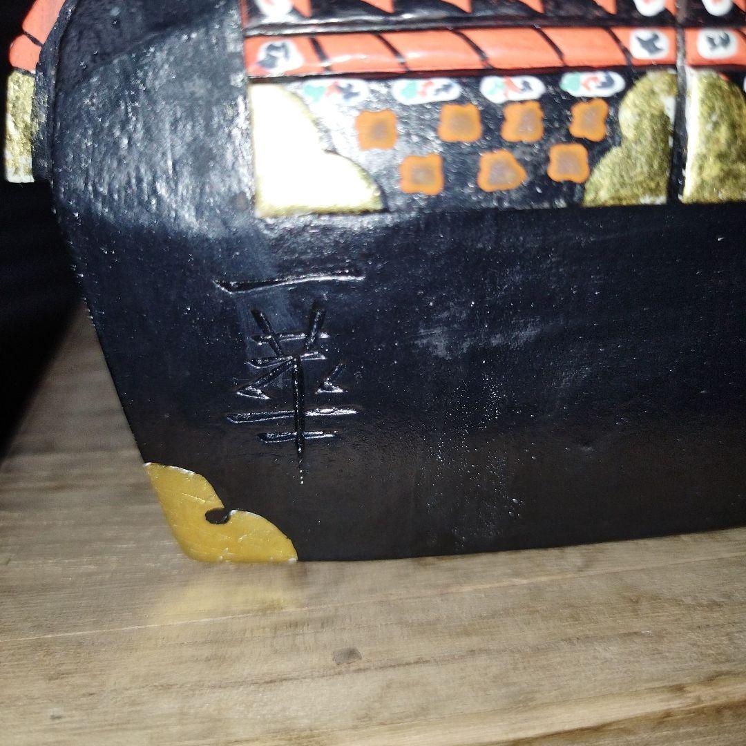 アンティーク　美品　奈良　一刀彫　具足柴田一華作