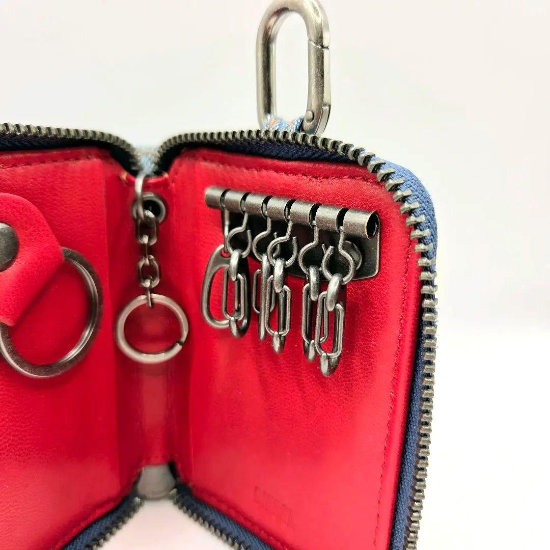 《極美品》DIESEL ディーゼル キーケース ウォッシュデニム ラウンド型