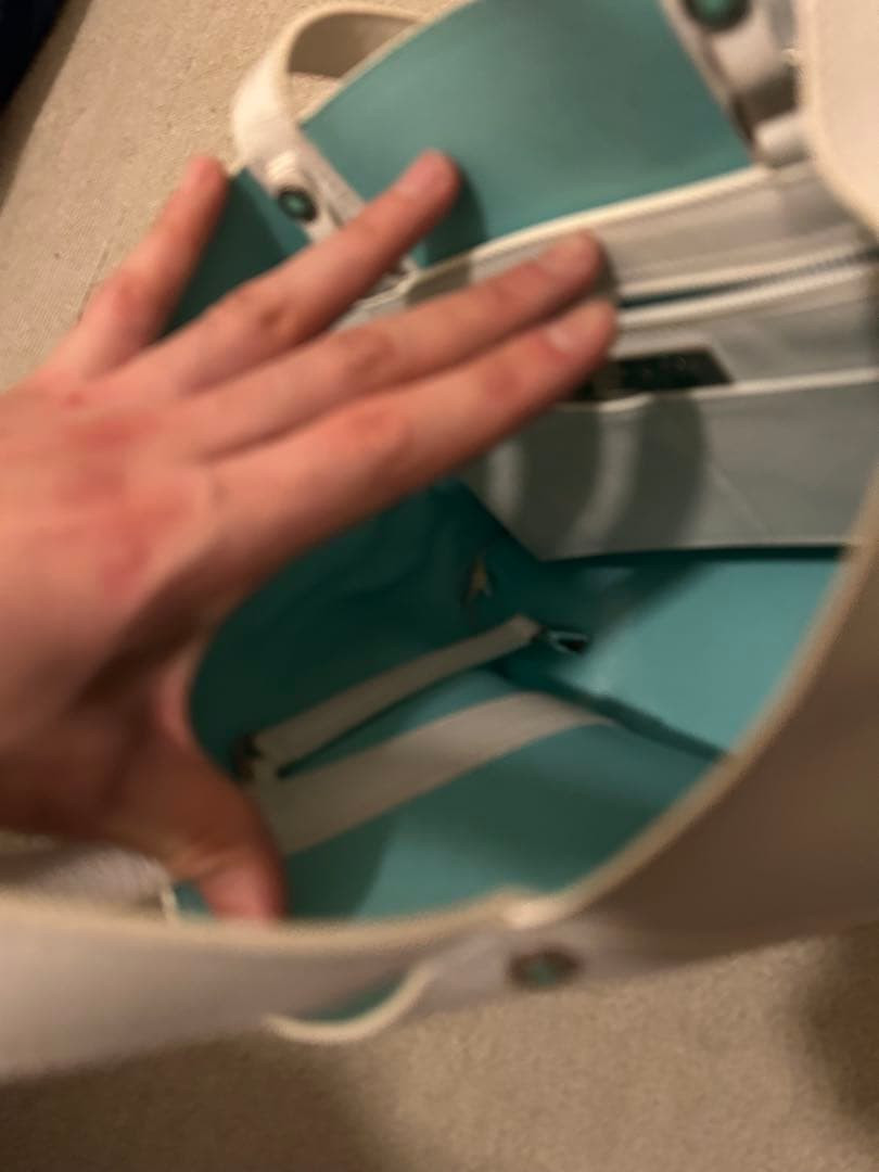 バッグ Tiffany leather hand bag reversible