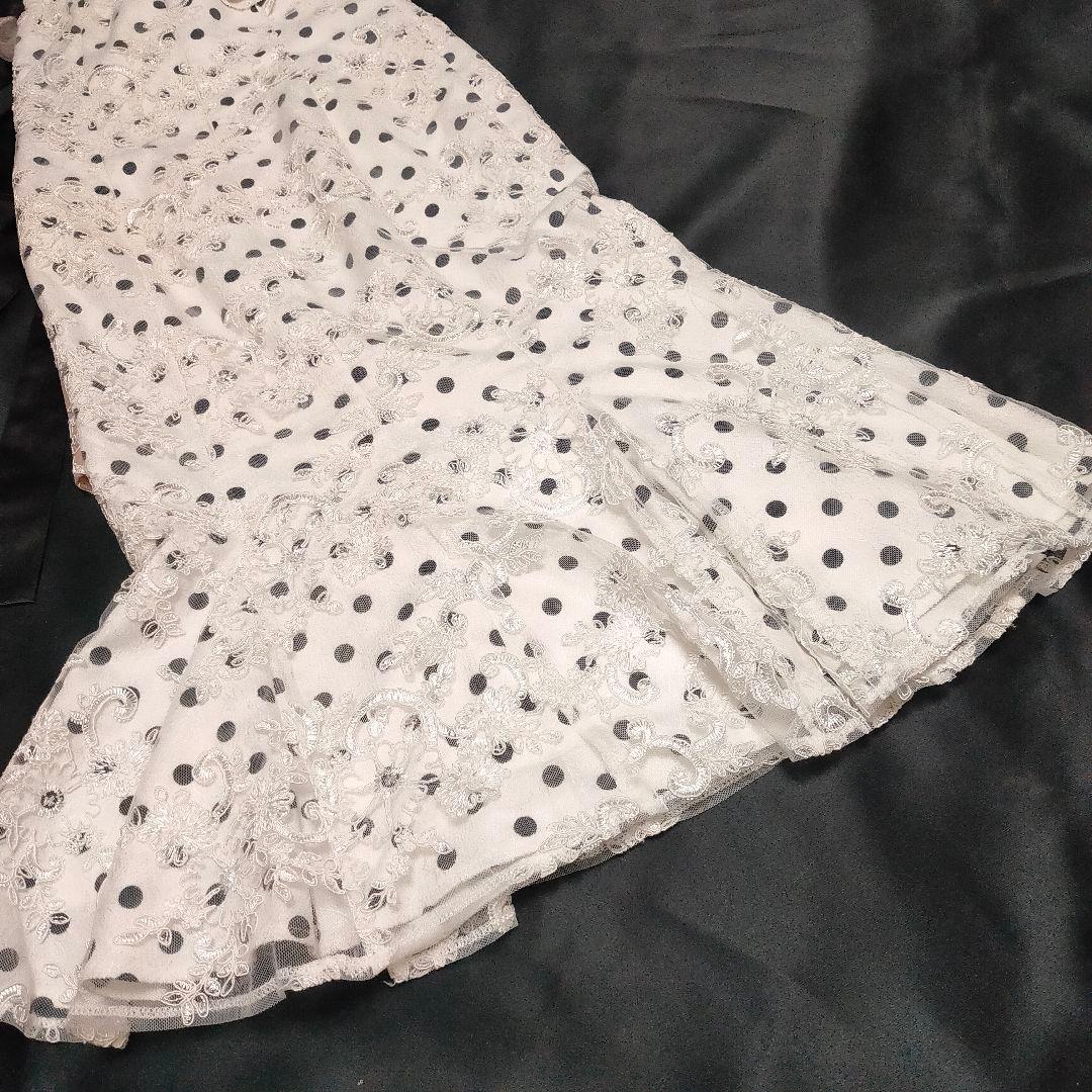 【人気商品♡】ROBE de FLEURS ドット リボンフリルワンショルドレス