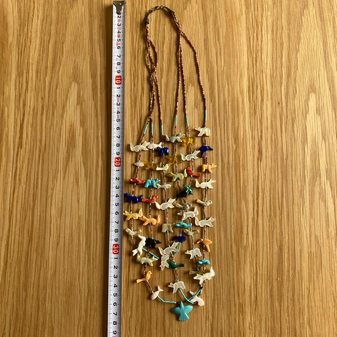 お値引き！盛夏対応【ズニ族　インデアンジュエリー】天然石動物モチーフ ネックレス