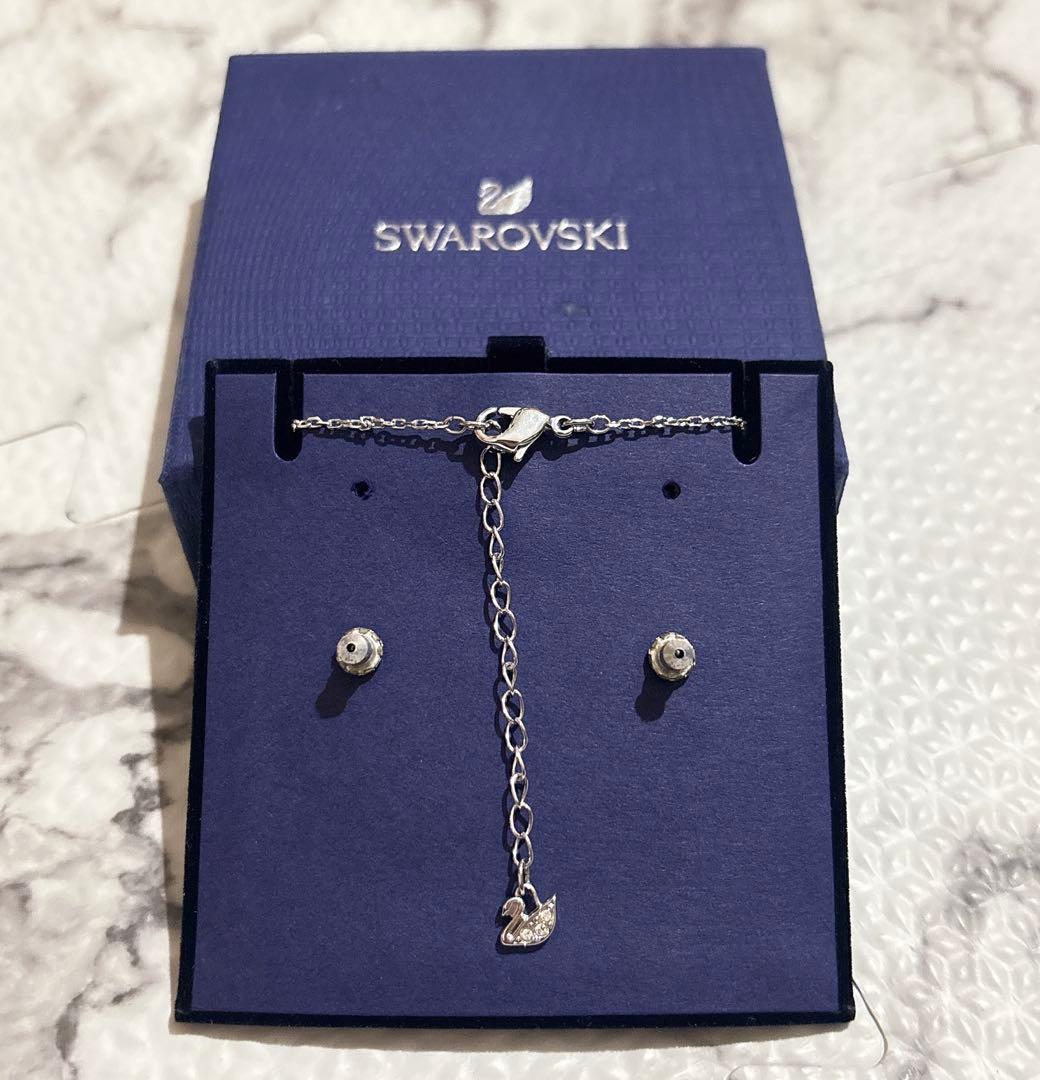 Swarovski リボン＆スワンモチーフ アクセサリーセット