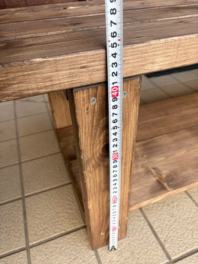 ♪(ｏ・ω・)ノ))ルル 木製シンプルベンチ 収納棚付き