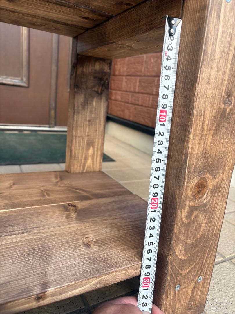 ♪(ｏ・ω・)ノ))ルル 木製シンプルベンチ 収納棚付き