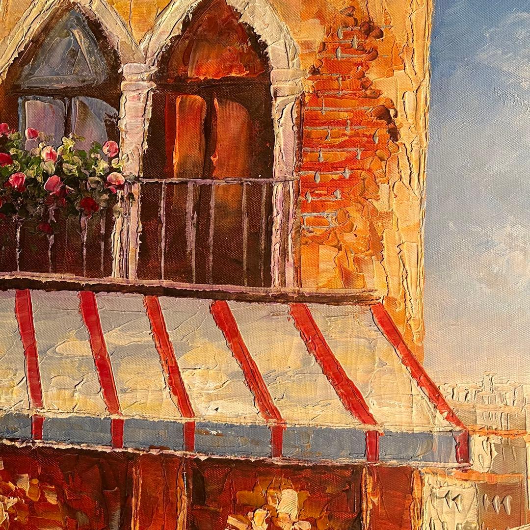 ★特大秀作★ 手書き油絵 ヴェネツィア 肉筆絵画 インテリア 油彩画