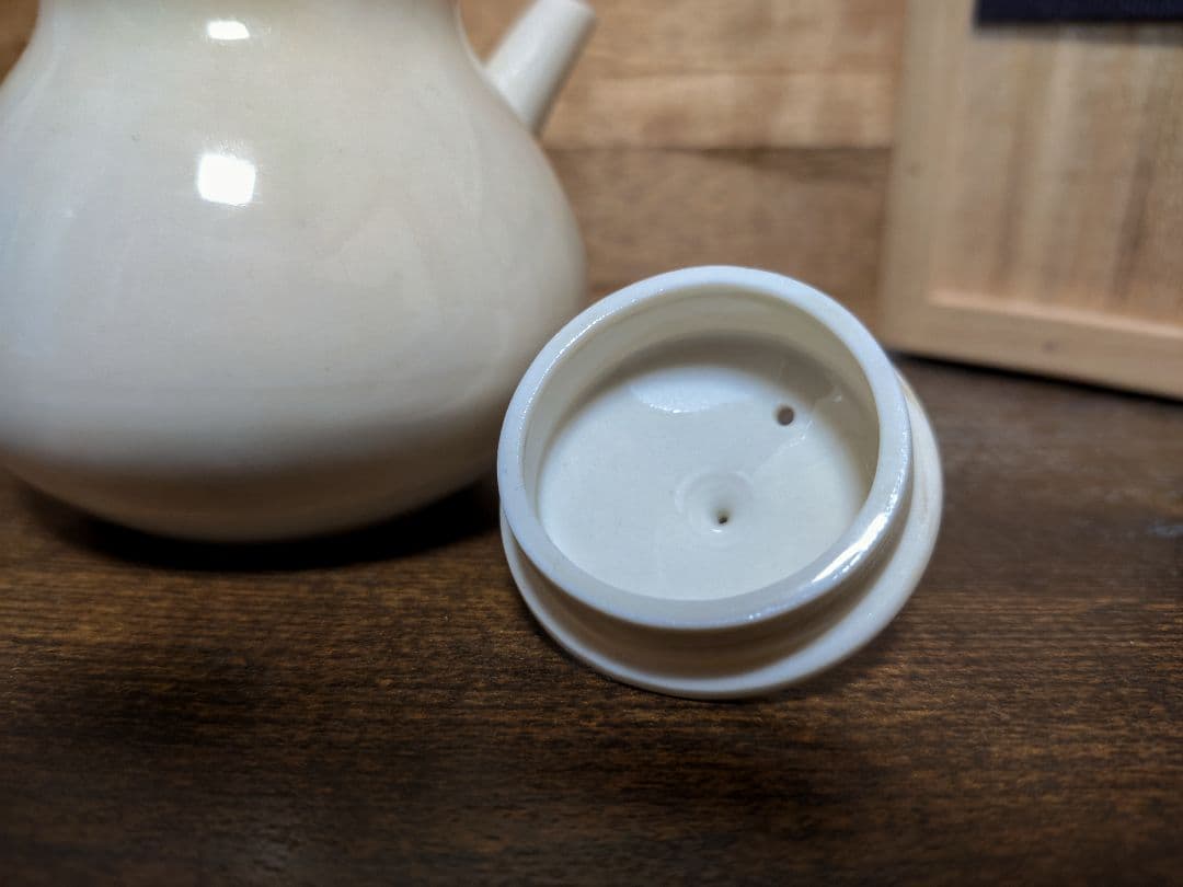 京都 清風 与平 帝室技芸員 急須 茶注 太白 白磁 横手 煎茶器 煎茶道具