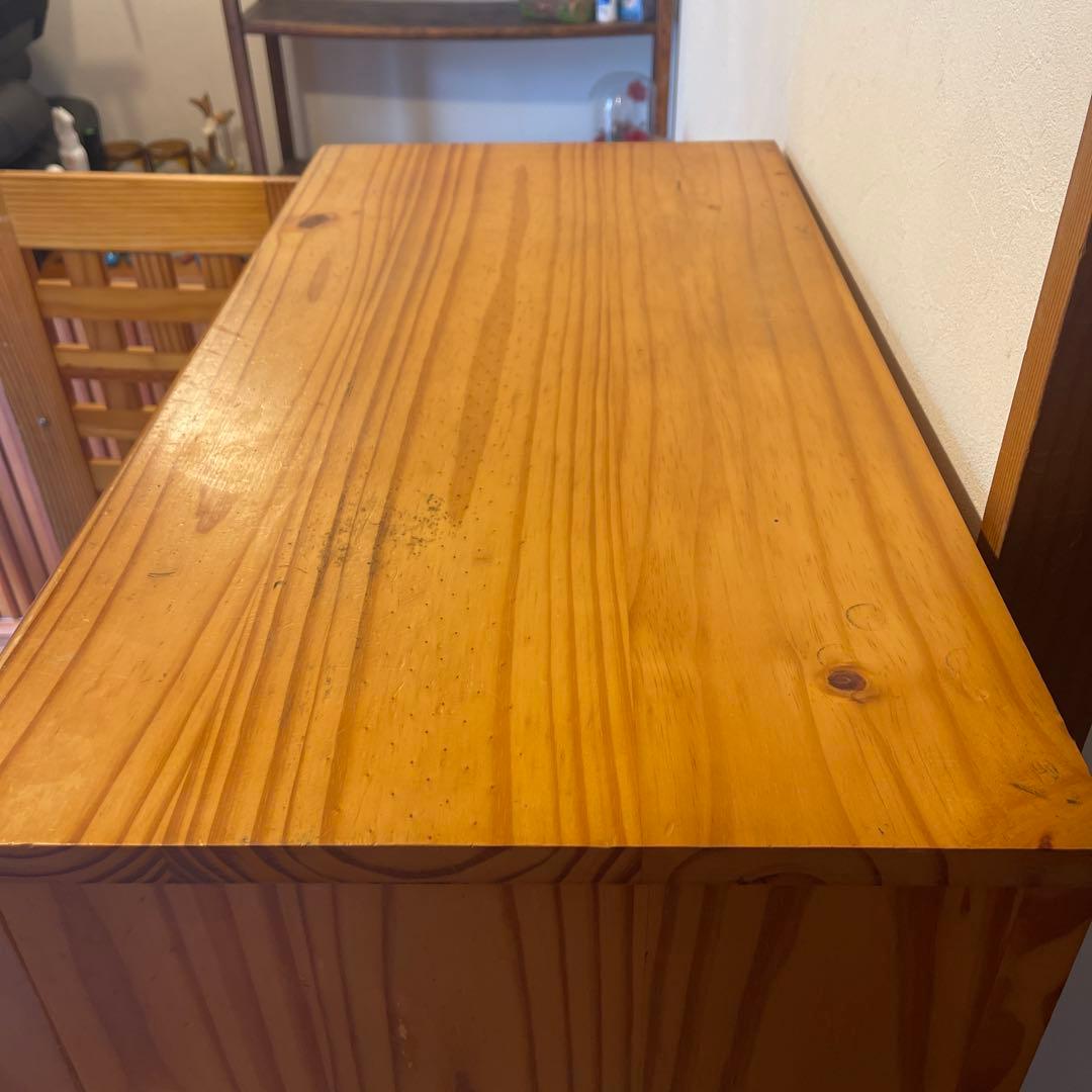 最終値下げ！木製靴箱 2扉 格子デザイン キャビネット