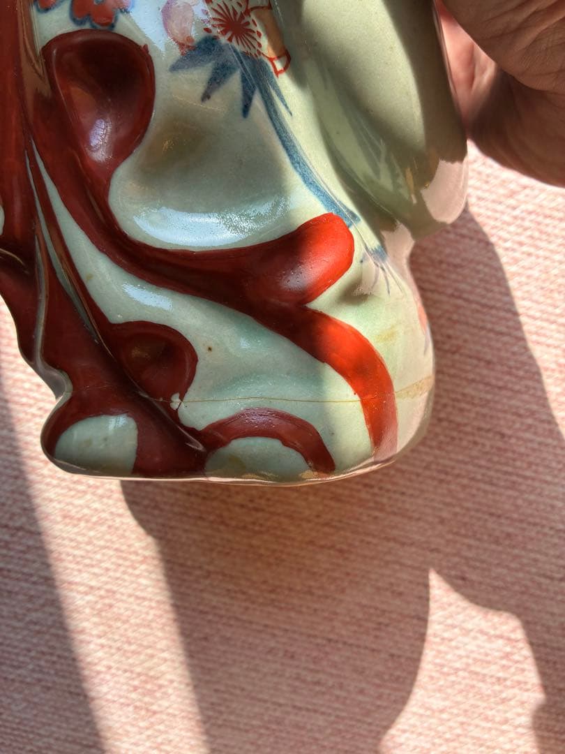 【修復有】アンティーク 陶器人形 着物美人 有田焼、円左エ門窯？時代物 置物