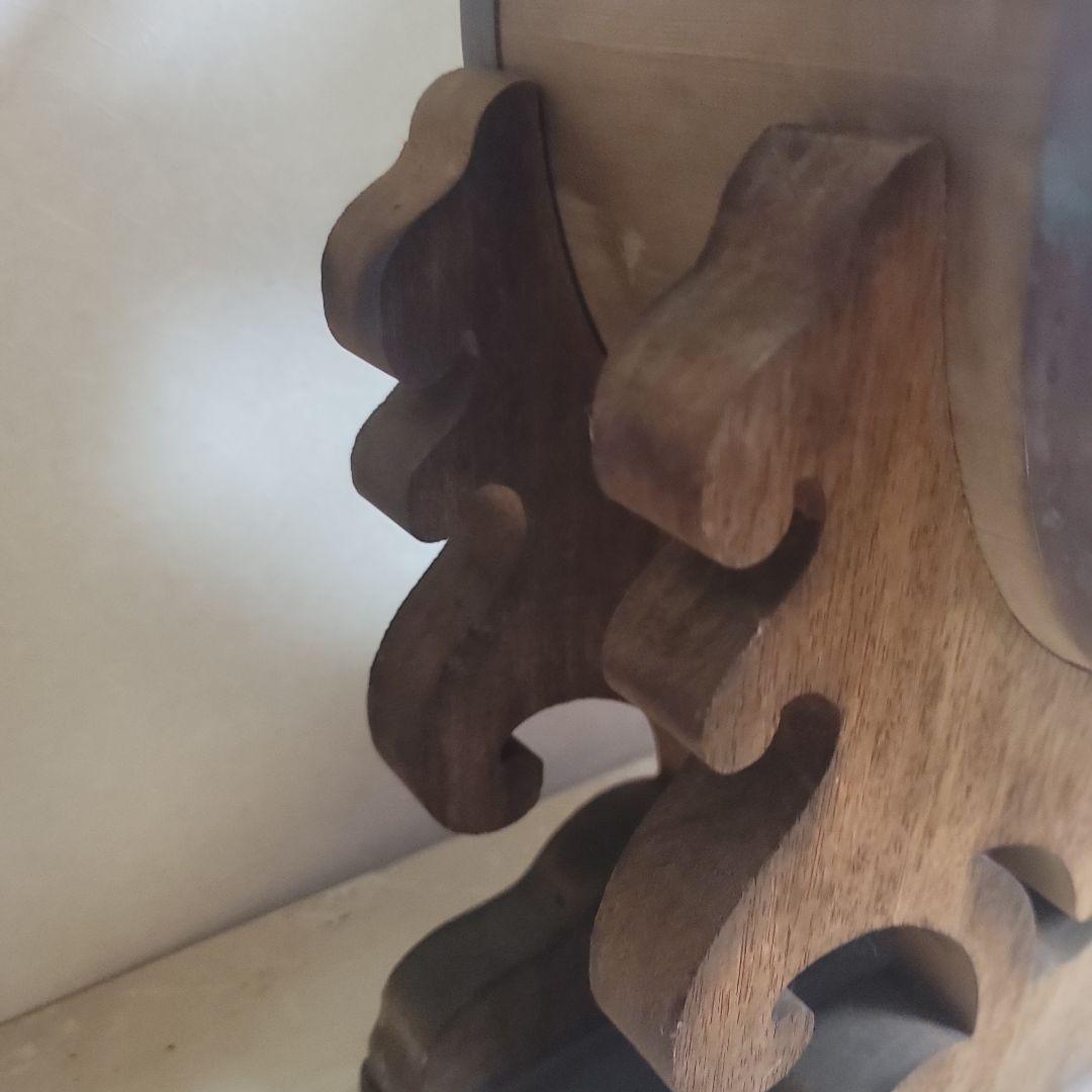 @*ー様 木製 円形金魚鉢 中型 人工水草付き